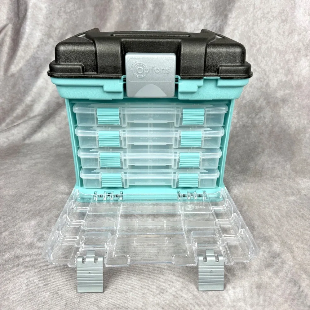 Creative Options Grab N Go Rack System Turquoise Craft Organizer Four Trays